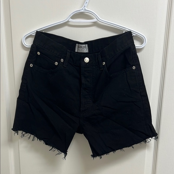 Agolde Pants - AGOLDE Black Denim Distressed High Waisted Shorts | Size 27